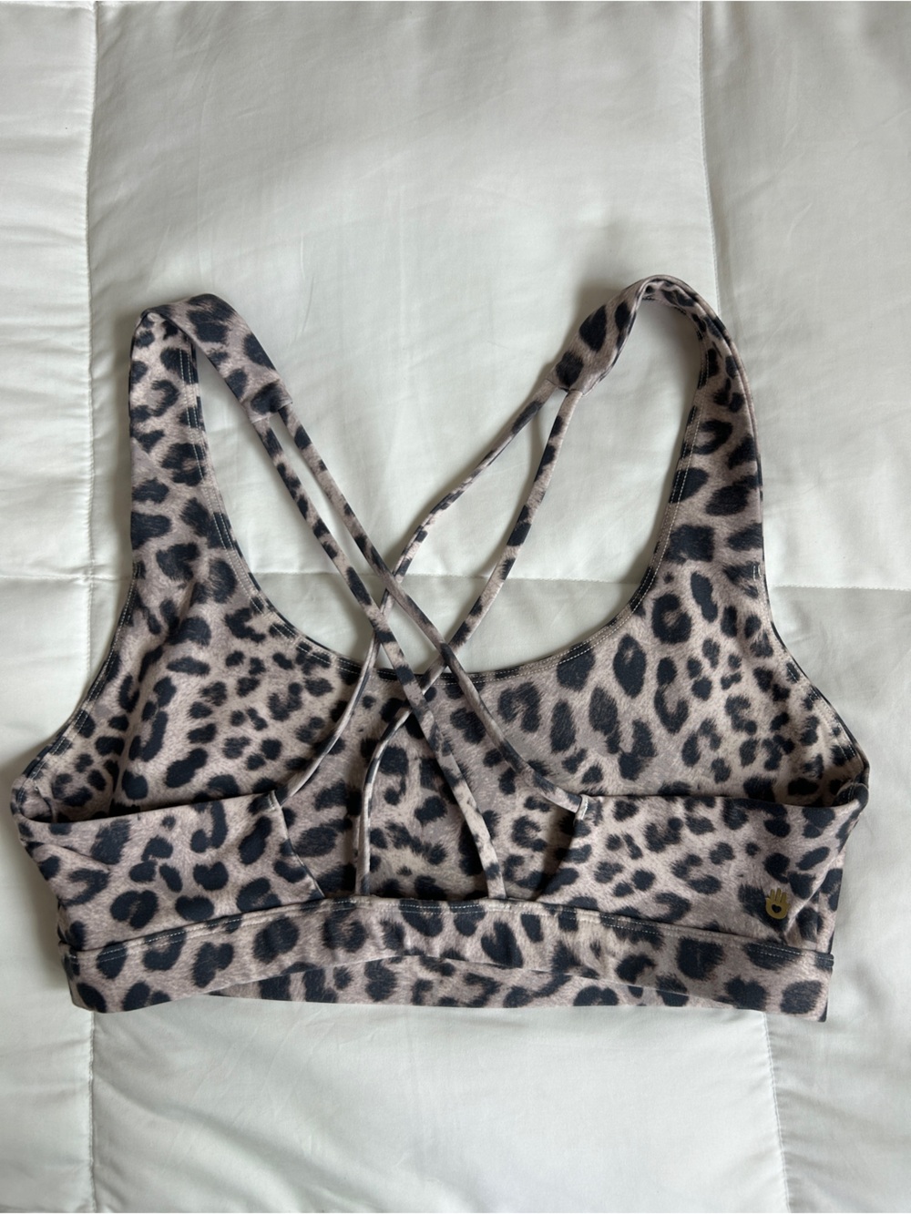 Spiritual gangster Leopard Print Strappy Sports Bra & Legging Set - Picture 8 of 10